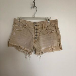 Free People Jean Shorts Taupe